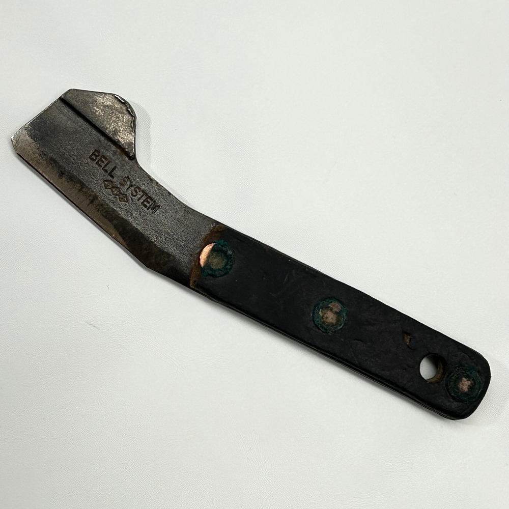 Vintage Bell System Utica Cable Skinning Knife Lineman Tool Carbon Steel 7.25in
